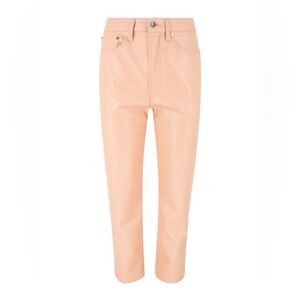 Agolde Recycled Leather 90's Pinch Waist Pants Size 27 in Lipgloss Pink